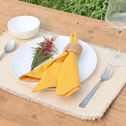 Reusable Napkins Cloth Washable 100% Cotton 18x18 Inch Dinner Napkins|Table Napkin for Home Banquet Wedding Outdoor Party|Set of 12 Cloth Napkin Mother's Day Party Decor |Mustard