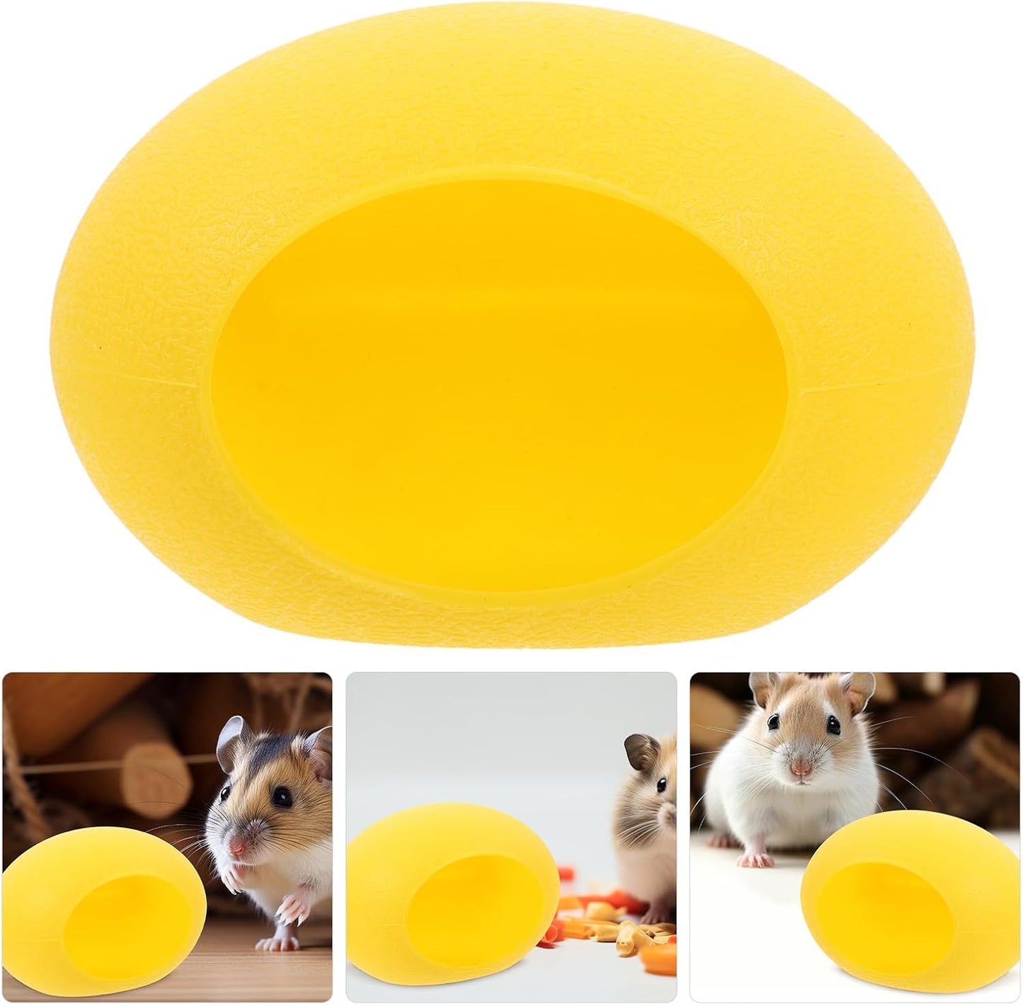 Cute Cartoon Hamster Hideout Nest Bed Small Animal House Hideaway in Yellow Cozy Hamster Cave for Habitat and Sleeping Pet Cage Accessory