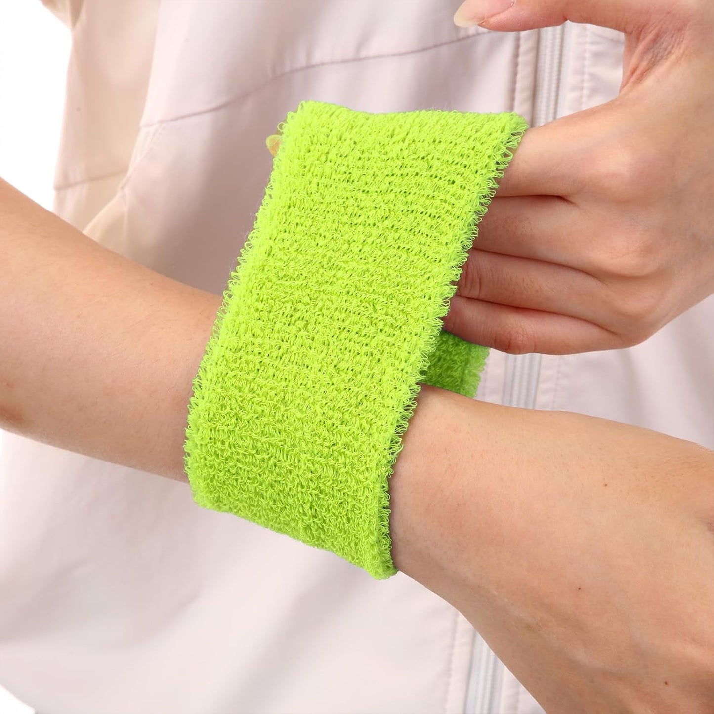 12 Pcs Wristbands Sweatband for Women Men, Neon 80s Sport Wrist Bands for Baseball Basketball Football Tennis Soccer Team Gymnastics Spirit Absorbent Sweatbands