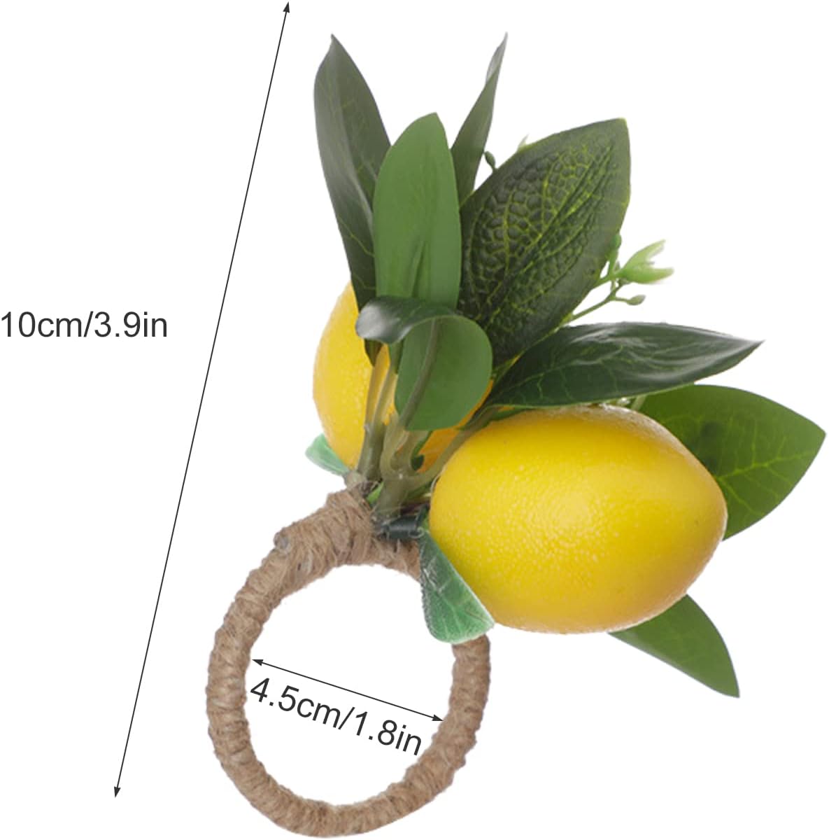Lemon Napkin Rings Set of 6 Yellow Lemon Vine Leaf Napkin Holder Spring Summer Lemon Napkin Ring Holder for Wedding Dinner Party Table Decor