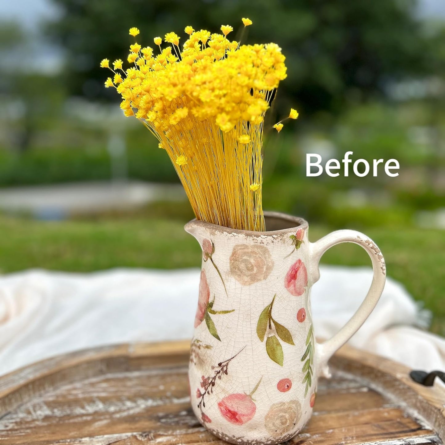 Natural - Dried - Flowers Brazilian Small Star Daisy Dried Decorative Mini Chamomile Bouquet for Wedding Floral Arrangements Home Decorations Valentine's Day Gifts (200 Stems) (Yellow )