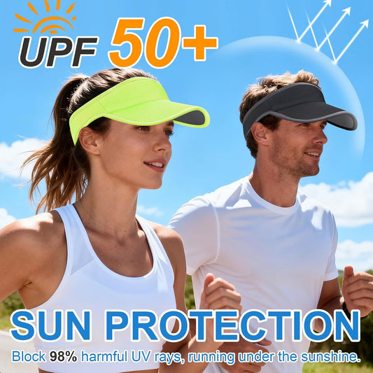 Sports Sun Visor Hat for Women Men, Lightweight Quick-Dry Sun Hat | UPF50+, packable & breathable visor hat, adjustable fit, for running, tennis, golf, cycling, pickleball and outdoor sports