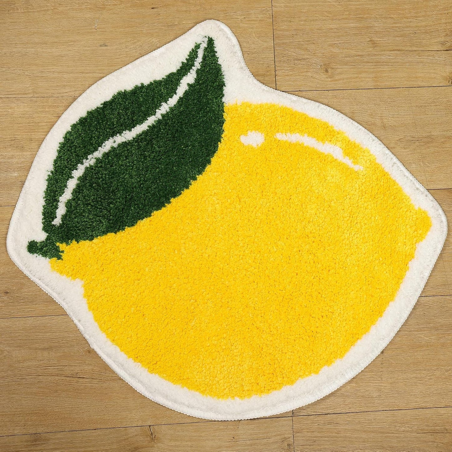 Fruit Lemon Bathroom Rugs Absorbent Non Slip Bath Mats for Bathroom, Cute Yellow Fun Bath Mat Shower Rug Washable Shaped Bath Kitchen Christmas Rug