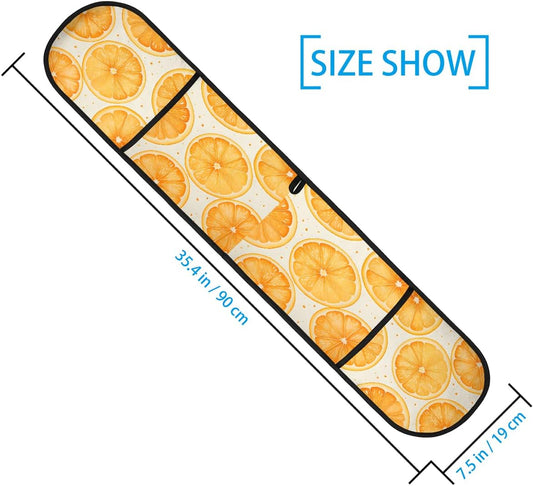 Double Oven Mitts Orange Fruit Lemon Long Heat Resistant Oven Glove with Hanging Loop, Double Oven Mitt Potholder for Cooking Baking Grilling