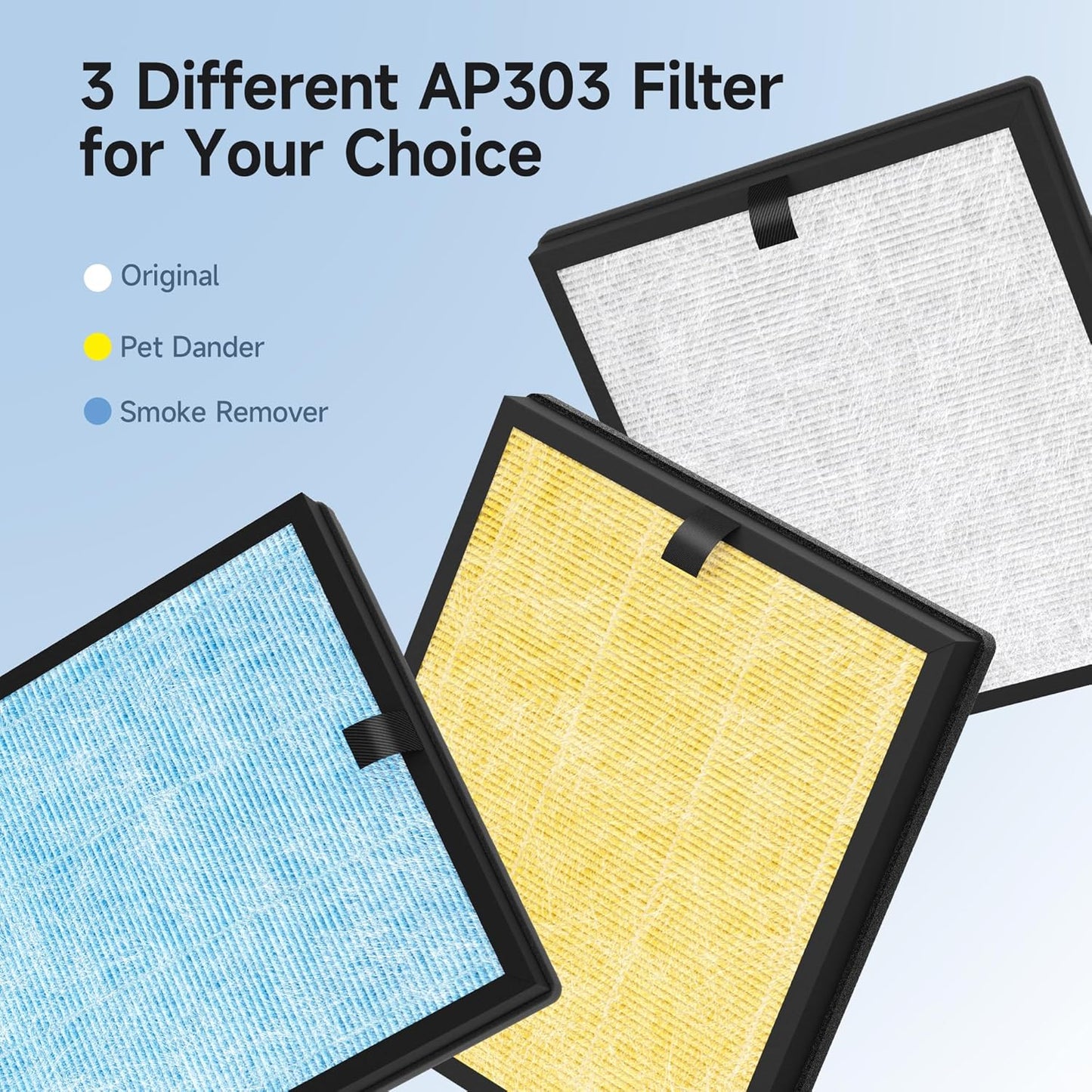 4 Packs AP303 AP304 Replacement Filter Compatible with DAYETTE AP303 AP304 AP308 & FRESHDEW AP303 AP304 Air Cleaner Purifier, Pet Care Filter, Yellow