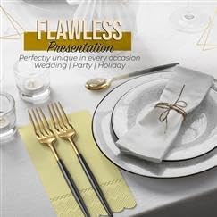Yellow Scalloped Napkins Disposable 100 Pcs 3-Ply Yellow Scalloped Dinner Napkins Disposable Decorative for Dinners & Parties, Paper Guest Towels for Bathroom & Party Supplies