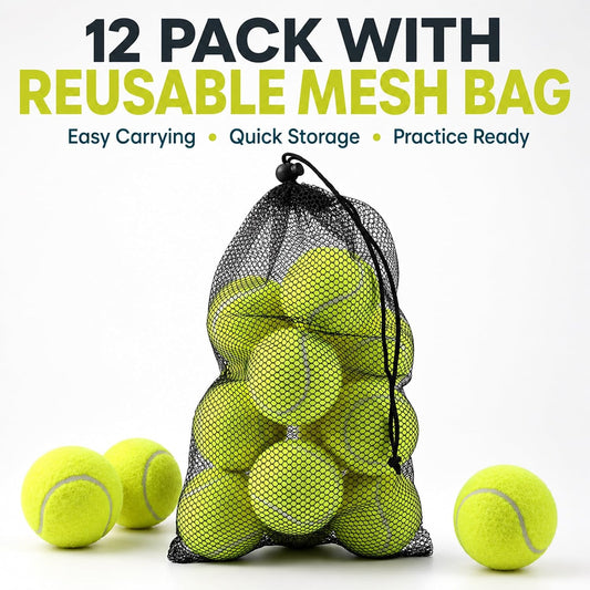 Bulk Tennis Balls, Extra Duty Practice Balls with Mesh Bag