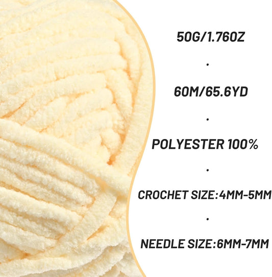 4 Pack Fluffy Velvet Yarn for Crocheting,Baby Blanket Yarn for Crocheting Soft,200g(262.4yds) Amigurumi Yarns,Plush Chenille Crochet Yarns,Puzzle Yarn for Crochet Weaving Craft(4 Yellowish)