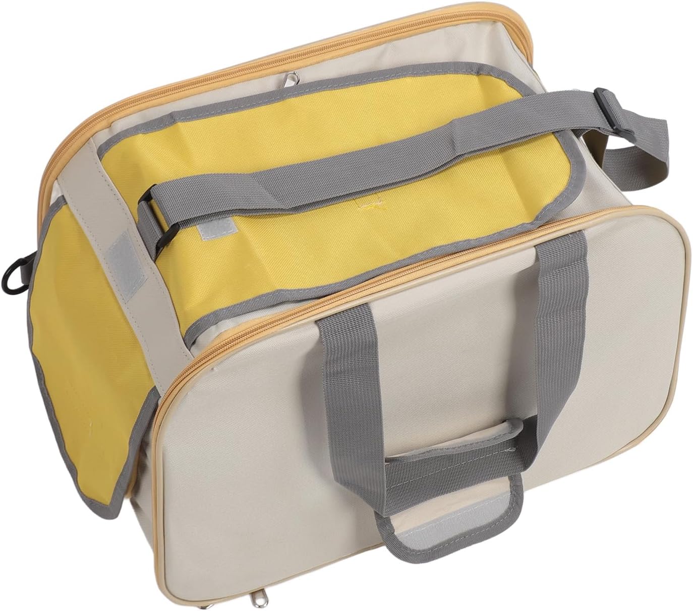 Stylish Yellow Foldable Pet Carrier for Cats Small Dogs TSA Airline Approved Soft Sided Travel Bag with Strap Oxford Fabric Steel Frame Portable Comfortable Handbag for Small Medium Pets