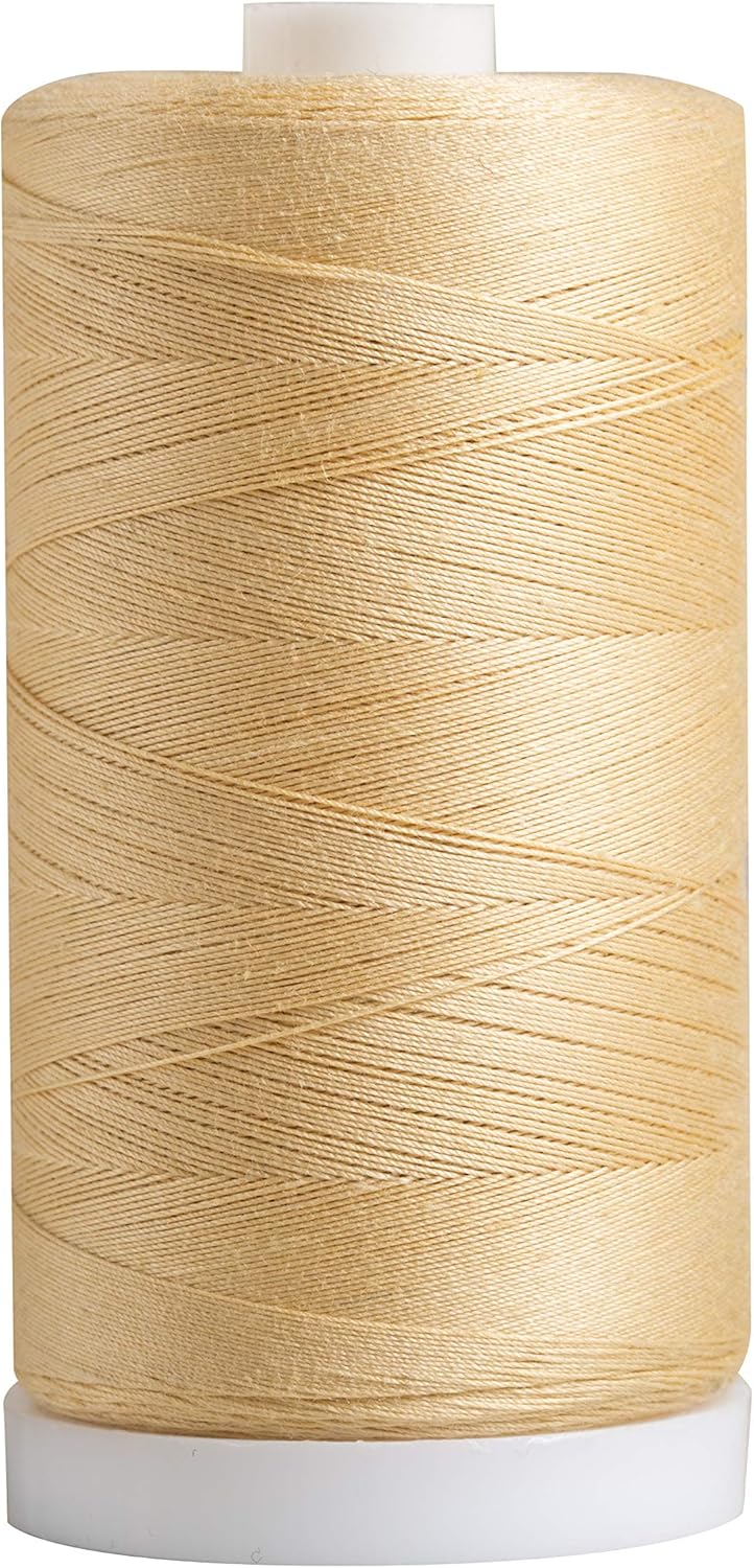 Cornsilk Yellow 100% Cotton Thread Spool | Large 1200 yard thread spool for sewing, quilting, and crafting.