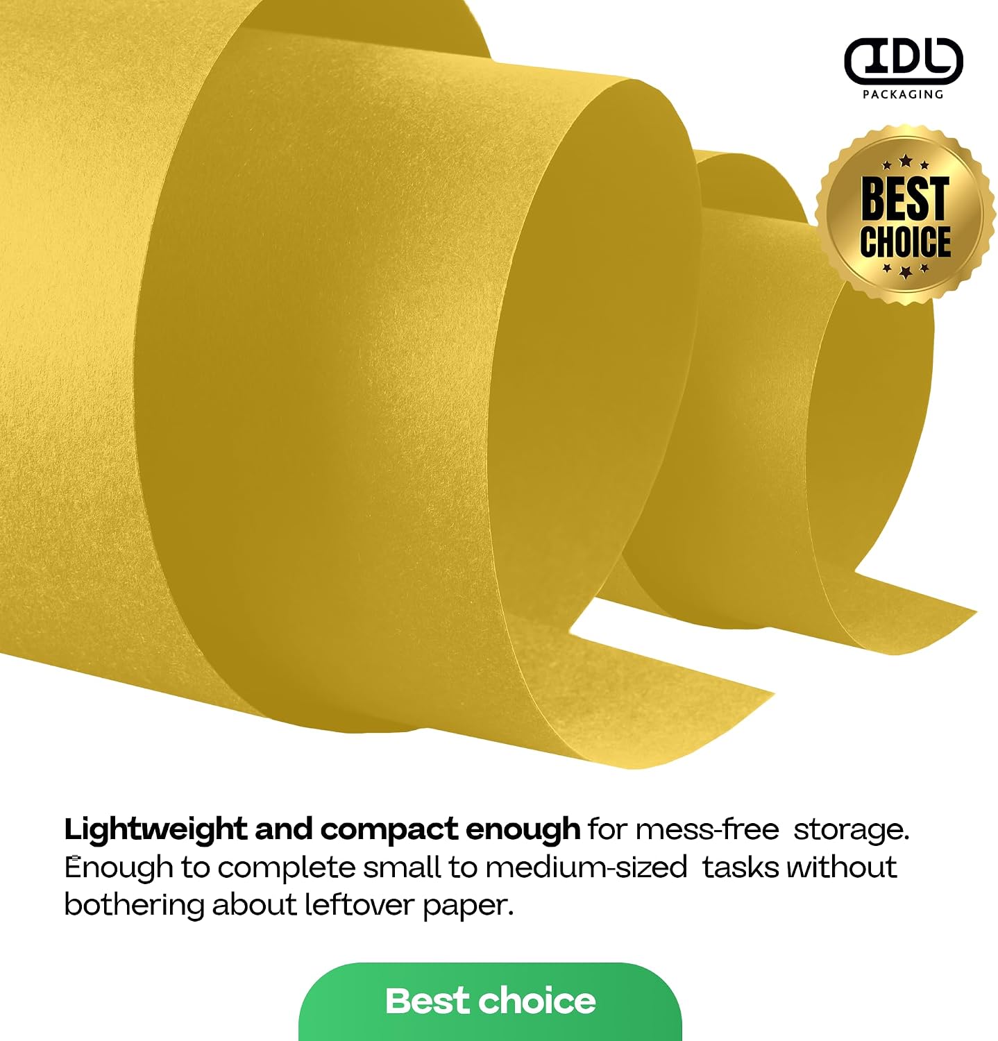 Yellow Kraft Paper Roll 12" x 1200" (100 feet) with Cutter - USA-Made Wrapping Paper for Packing, Moving, Shipping & Crafts/Arts - 100% Recyclable Natural Craft Material | Wrapping Paper for Packing, Moving, Shipping & Crafts/Arts - 100% Recyclable