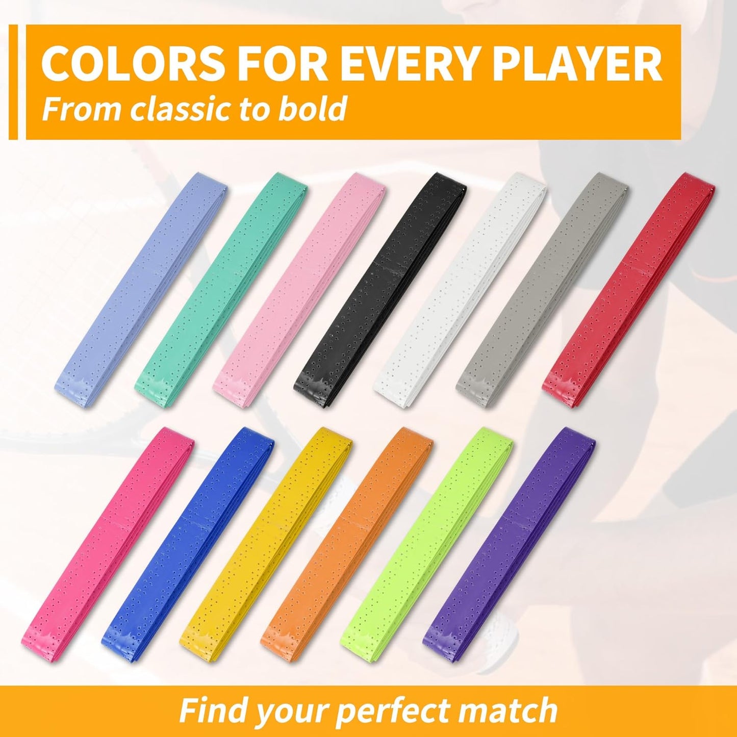 2 Pcs Tennis Racket Grip Tape, Badminton Grip Tape, Anti-Slip, Absorbent, Breathable Racket Overgrip Tape