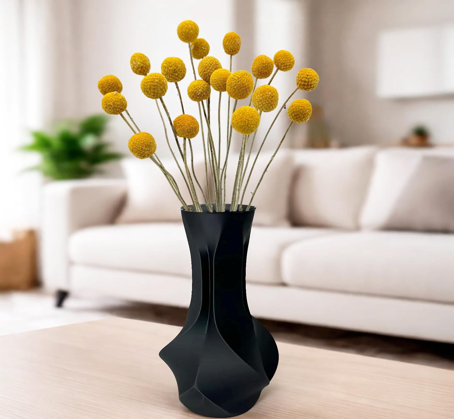 20PCS Natural Dried Flowers Craspedia Billy Balls Flowers Yellow 3cm Dried Craspedia Flowers Billy Buttons Floral Bouquet for Flower Arrangements Wedding Home Tall Vase Decor Fall Autumn