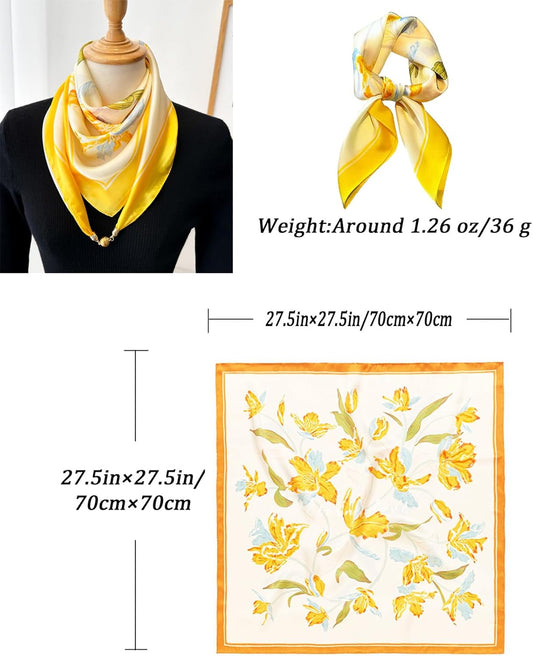 Neck Scarf For Womens Silky Head Scarves Hair Bandanas Square Scarf Fashion Accessories lightweight