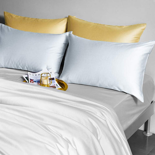 2 Pack Zipped Satin Standard Pillowcases for Hair and Skin, Silky and Super Soft (20"x26") Zippered Satin Pillow Cases, Yellow, 20x26 Inches