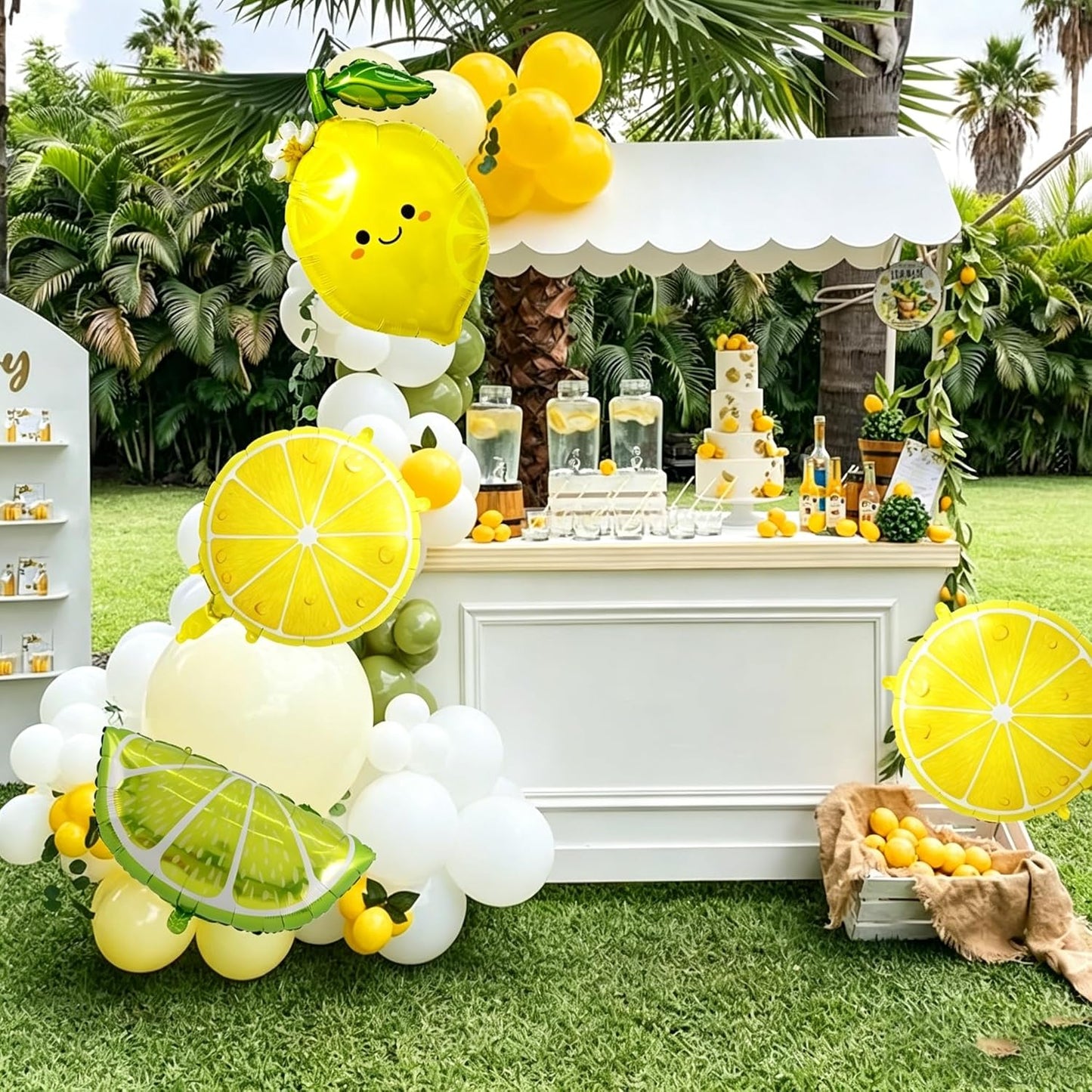 Lemon Foil Balloons 10Pcs Lemonade Balloons Set for Summer Party Decoration | Yellow Citrus Fruit Decoration for Summer Theme Birthday Party She Found Her Main Squeeze Bridal Shower Baby Shower Decor