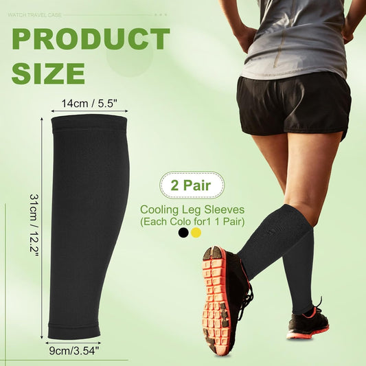 Sun Protection Leg Sleeves, Sports Compression Leg Cooling Ice Silk Sleeves
