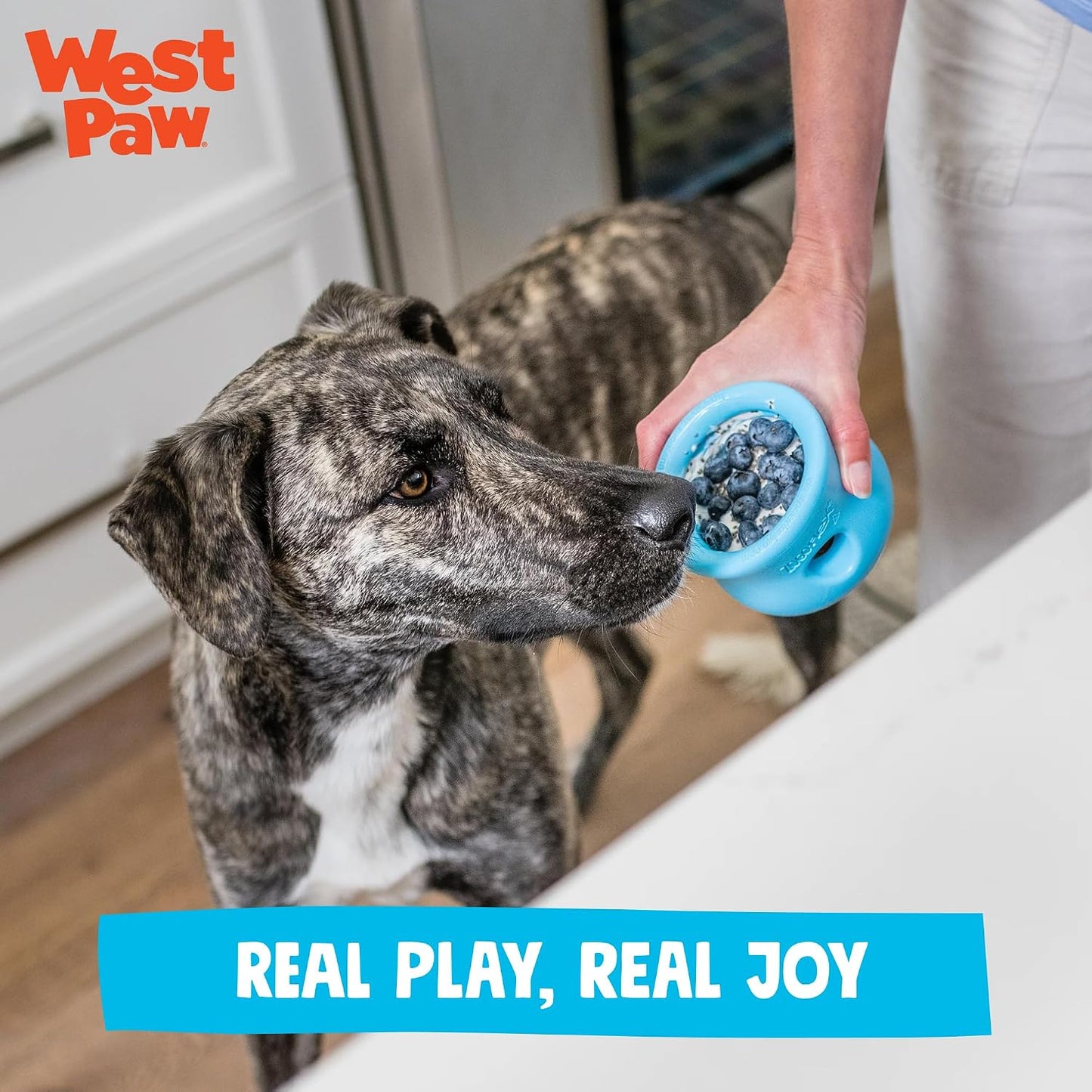 Zogoflex Toppl Interactive Treat Dispensing Puzzle Dog Toy for Mental Stimulation & Enrichment-Holds Kibble & Treats-Lickable, Freezable & Dishwasher Safe-Made in USA-XL-Sunflower Yellow