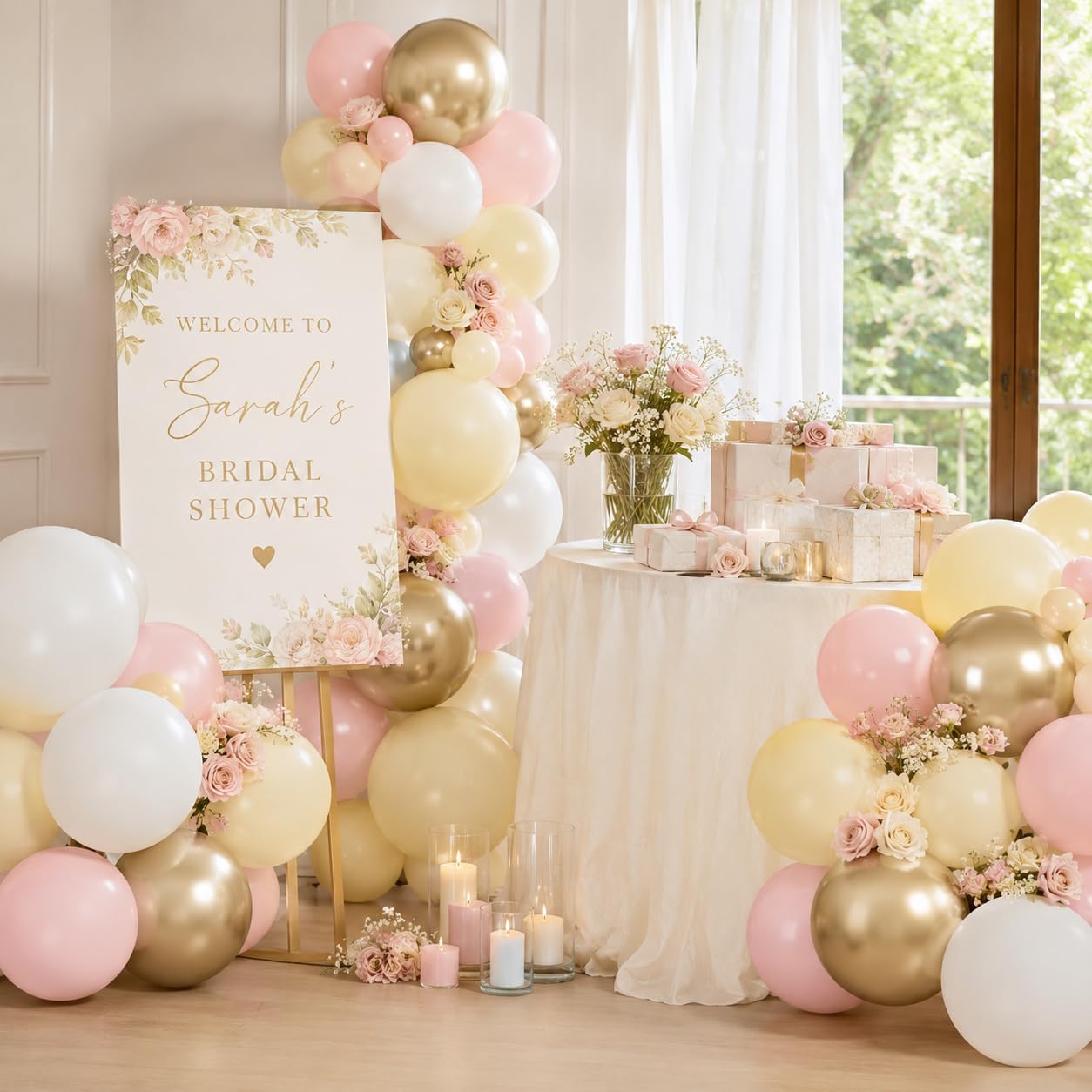 Pink and Yellow Balloons 12 Inch Pastel Light Pink Yellow Gold White Party Latex Balloons for Lemon Oh Baby Shower Bridal Shower Anniversary Wedding Bee Bear Themed Birthday Party Decorations