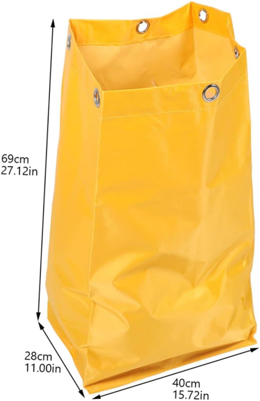 2pcs Thick Janitorial Cart Bags for Cleaning Replacement Trash Collection Bags Yellow Cleaning Supply Pouch for Housekeeping and Janitorial Use