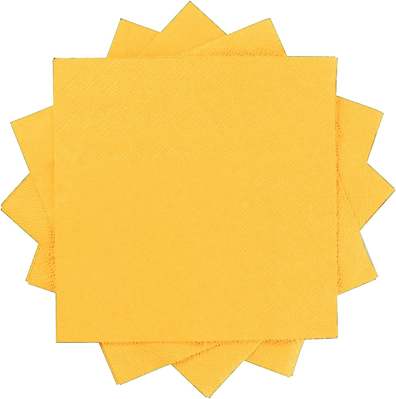 100 Pack Cocktail Napkin 2-Ply Disposable Napkins 5 x 5IN Yellow | Dessert Napkins for Dinner Wedding Birthday Party Bridal Anniversary Reception Event