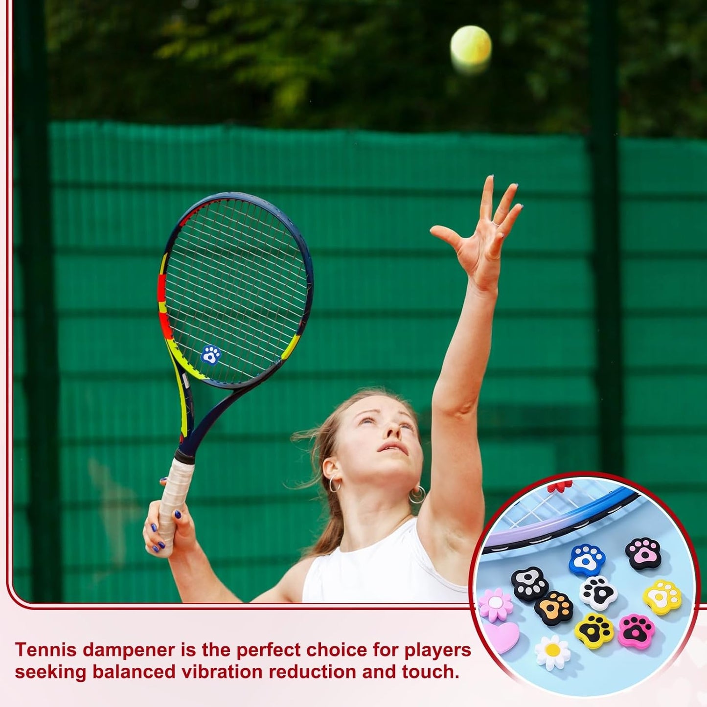 Tennis Racket Dampener, Cute Vibration Dampener Shock Absorber Funny Tennis Soft Silicone Accessory