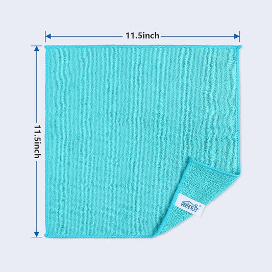 Microfiber Cleaning Cloth, 24 Pack Cleaning Rags, Cleaning Towels with 4 Color Assorted, 11.5"X11.5"(Green/Blue/Yellow/Pink)