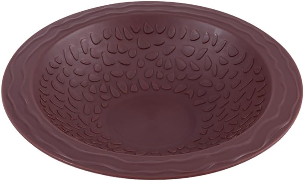 Turtle Bathing Pool Small for Reptiles & Amphibians - Resin Water Dish & Feeding Bowl with Gentle Slope - Safe for Turtles, Lizards, Frogs, Snakes (Reddish Brown)