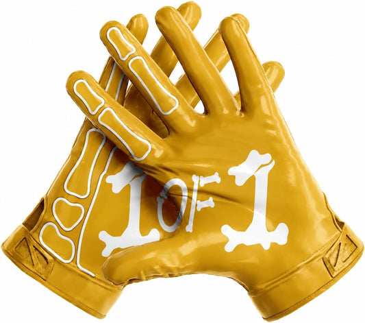 1 of 1 Bone Football Gloves – Elite Sticky Grip Wide Receiver Gloves for Youth & Adult – Ultra-Stick Palm, Breathable, All-Weather