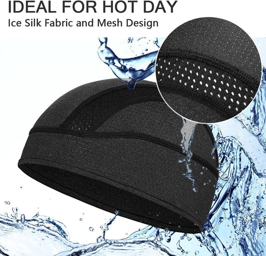 Cooling Skull Cap Breathable Mesh Sweat Control Helmet Liner for Men | Comfortable Nylon Material, Snug Fit, Non-Slip for Men Women Cycling, Outdoor Work Hard Hat Liner, Motorcycling Running Gym