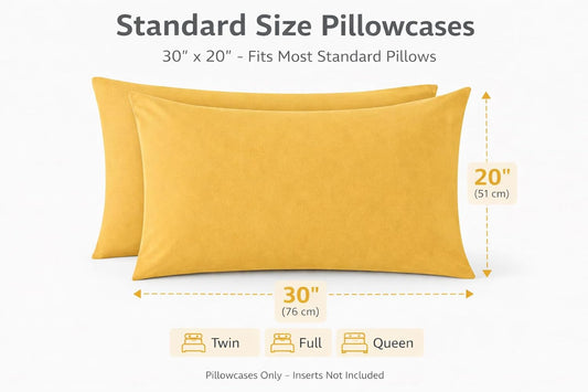 Ultra Soft Brushed Microfiber Standard Size 20"x30" Pillowcases Pair Set of 2 with Envelope Closure (Spicy Mustard, 20"x30" Standard)
