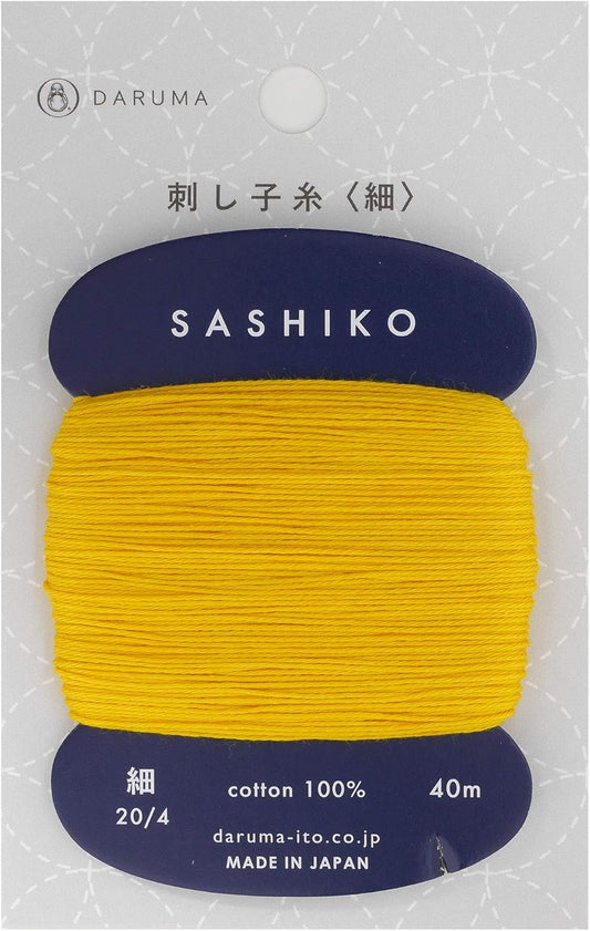 Sashiko Thread Thinner Weight 40m Col. 204 -Golden Yellow- Japanese Embroidery & Quilting by Yokota
