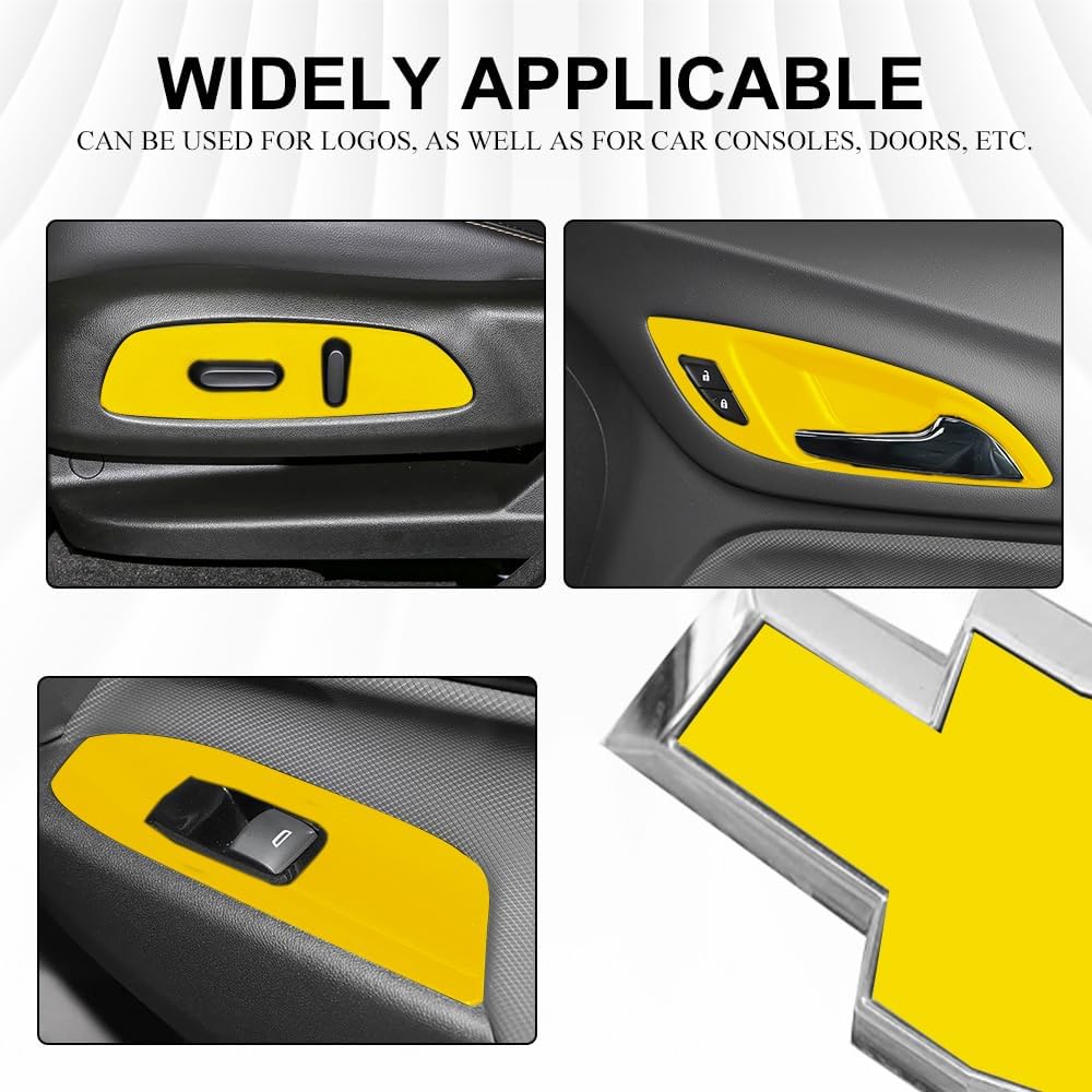 3PCS 11.8" x 4" Bowtie Emblem Logo Stickers, Car Decals | DIY Carbon Fiber Decals Emblem Kit with Spatula and Cutter, Car Exterior Decoration Vinyl Wrap Stickers for Chevy Logo