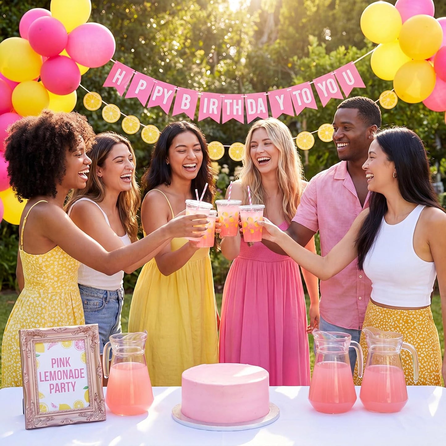 50 Sets Lemon Disposable Plastic Cups Bulk with Lids Straws 16 oz Lemon Clear Plastic Cups Yellow Fruit Themed Party Favors for Baby Shower Birthday Summer Tropical Fruit Bachelorette Party