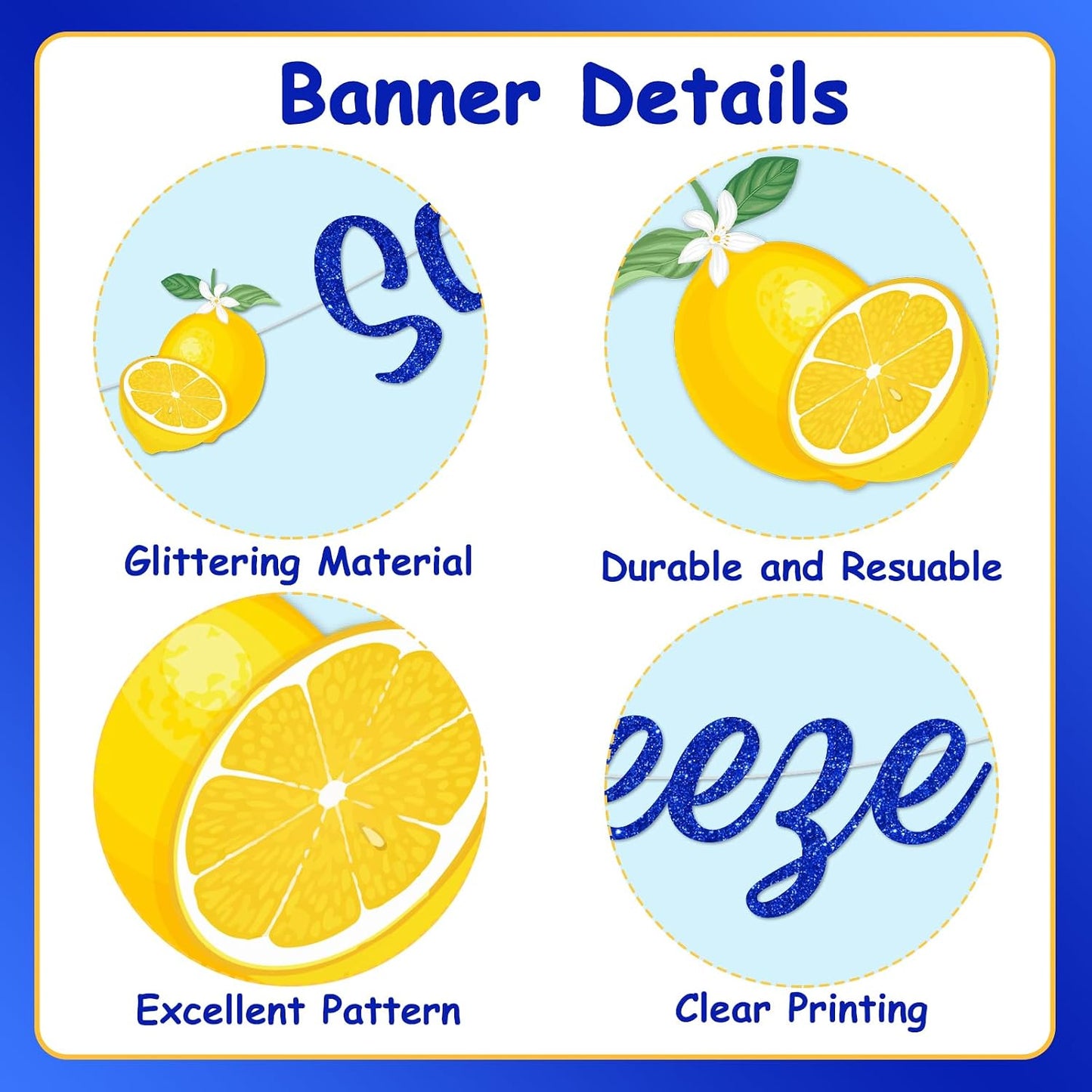 Lemon and Blue Bridal Shower Decorations She Found Her Main Squeeze Banner Lemon and Diamond Ring Garland for Lemonade Bridal Shower Bachelorette Wedding Engagement Party Supplies