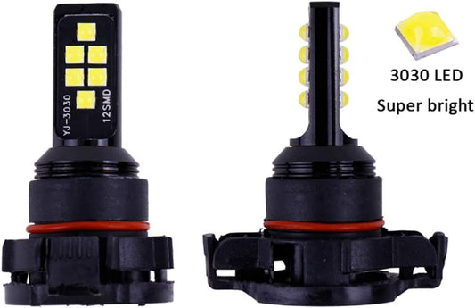 2x H16 5202 LED Fog Light Bulb for Powersports Advanced 3030 SMD Bright Colorful Daytime Running DRL Lamp, Amber Yellow