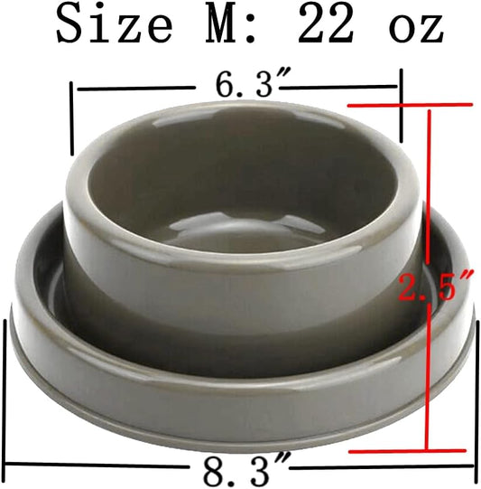 Ants Away Dog Bowl Cat Puppy Food Bowls Round No Spill Yellow M | Ant proof, safe food-grade plastic, anti-slide bottom, ant-block moat barrier, standard feeding size for small to medium dogs