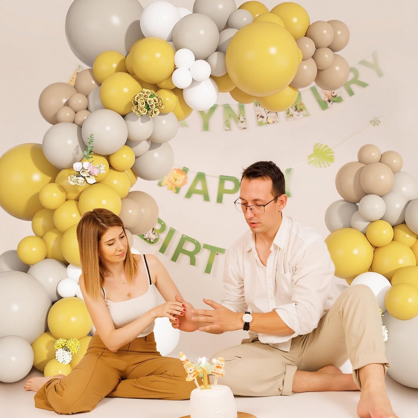 149Pcs Mustard Yellow Balloon Arch Garland Kit 18 12 10 5 Inch | Different Size 6Pcs 18" Yellow Sand White Latex Balloon for Sunflower Bee Gender Reveal Birthday baby Shower Party Decoration