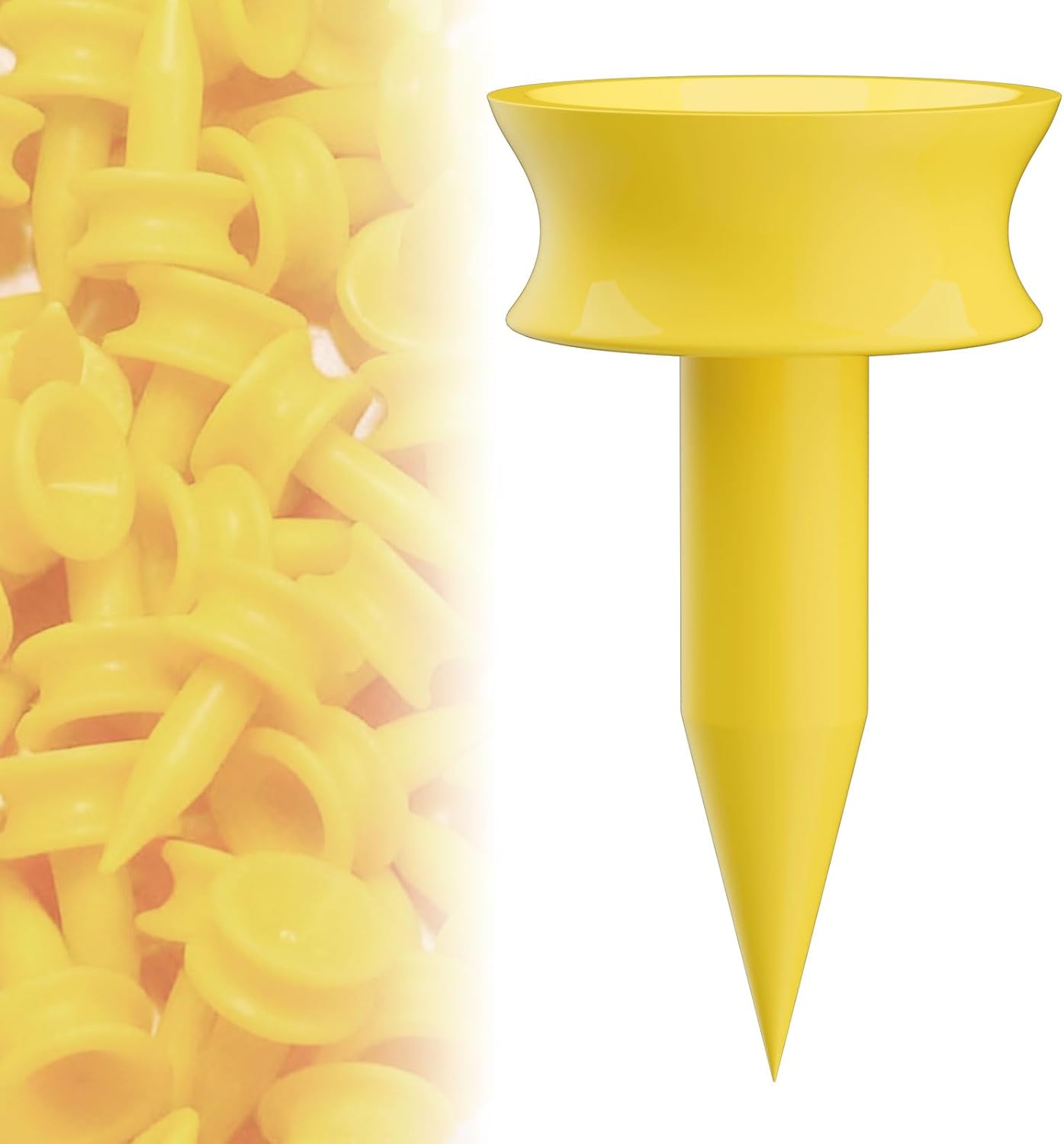 Grivznud 100 Pack 0.82" Short Golf Tees, Neon Green/Yellow, Durable Plastic