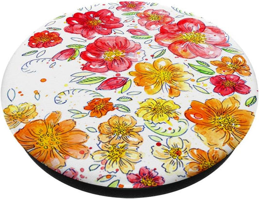 Trendy Floral Botanical Garden Pink Orange Red Yellow Rose PopSockets PopGrip: Swappable Grip for Phones & Tablets
