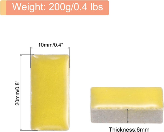 200g Ceramic Mosaic Tiles for Crafts Bulk, Rectangle Yellow Ceramic Tiles for Mosaic Kits Garden Stepping Stone Cup Mat