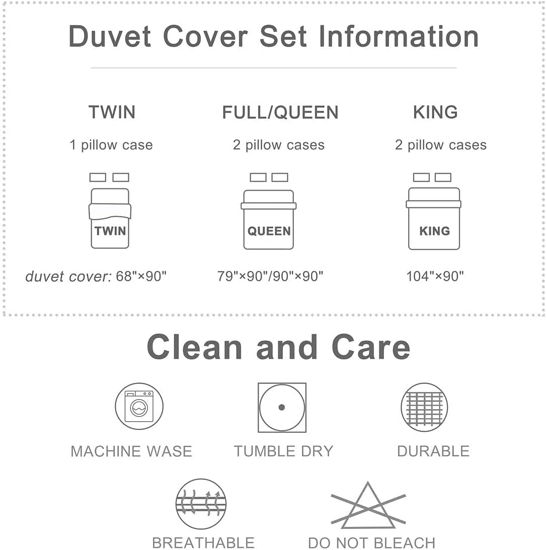 Lemon Duvet Cover Sets Full,Tropical Fruit Leaves Bedding Set 3pcs for Kids Teens Boys Girls Room Decor,Botanical Natural Comforter Cover Bright Yellow and Black Quilt Cover with 2 Pillowcases