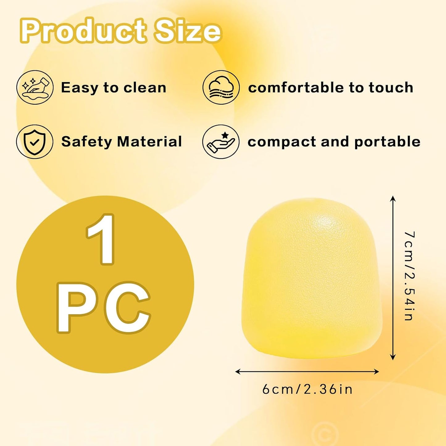 Slow Rising Squishy Ball, Soft Gumdrop Squeeze Toy for Kids Ages 3+ & Adults, Sensory Fidget Desk Toy for Home, Office, Travel & Everyday Play(Yellow)