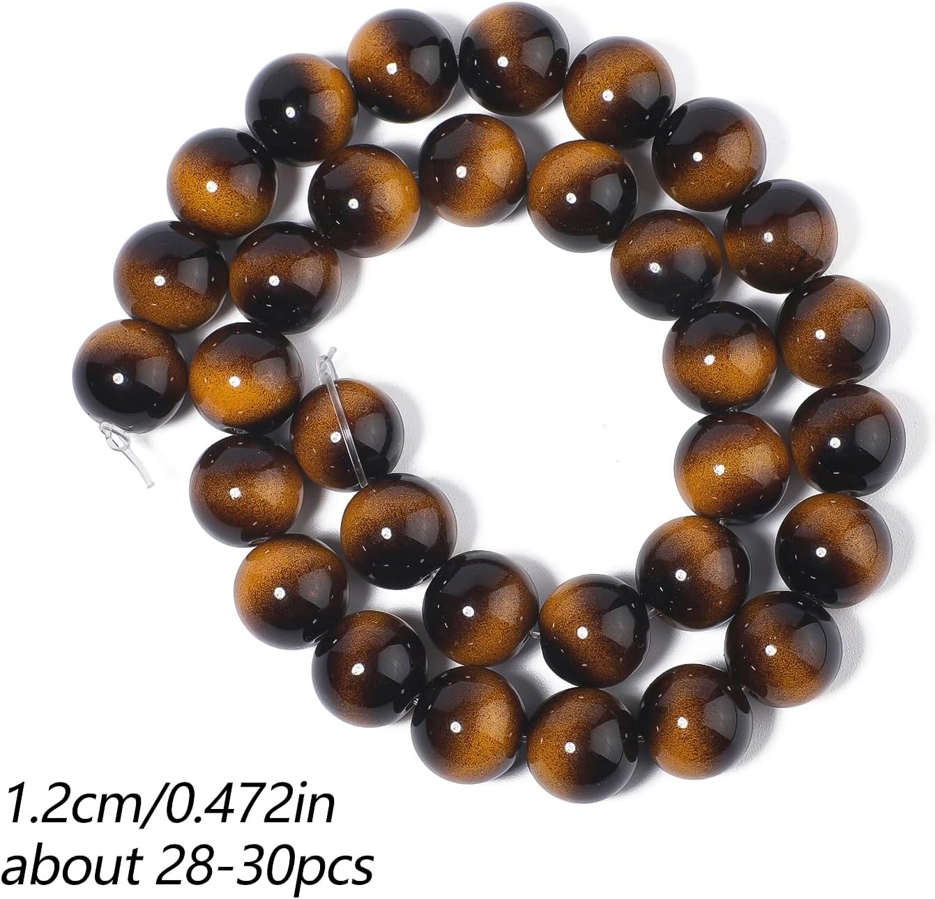 38PCS 10mm Yellow Tiger Eye Gemstone Beads for Jewelry Making, Round Smooth Glass Beads for DIY Bracelet Necklace Earring Keychain, Arts and Crafts, for Christmas Wedding Birthday