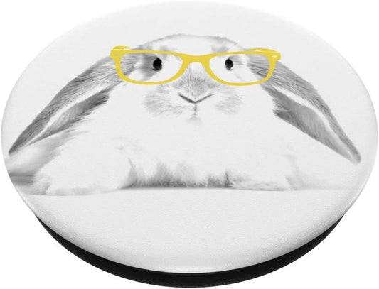 Bunny Rabbit wearing Yellow Glasses PopSockets PopGrip: Swappable Grip for Phones & Tablets