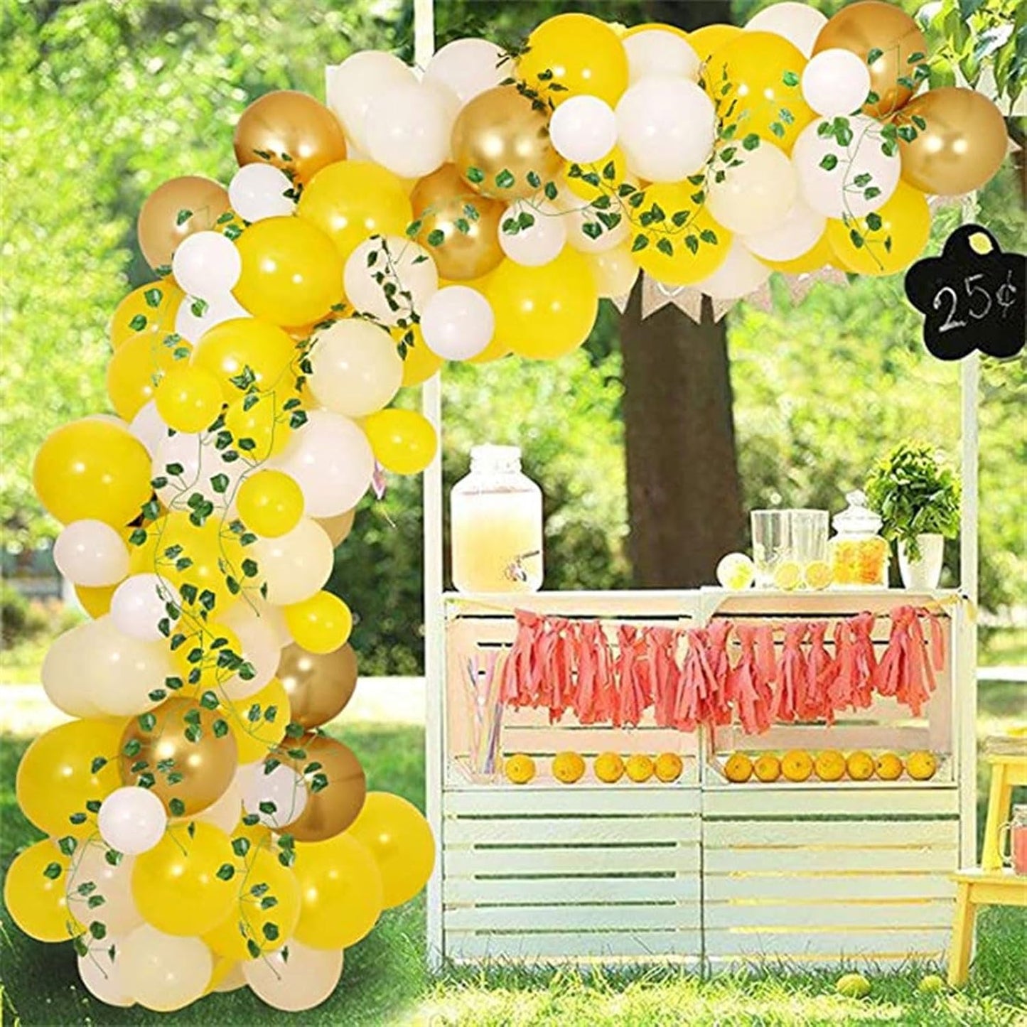 Yellow and White Balloons White and Yellow Confetti Balloons sunflower balloon,12 Inch–Pack of 50