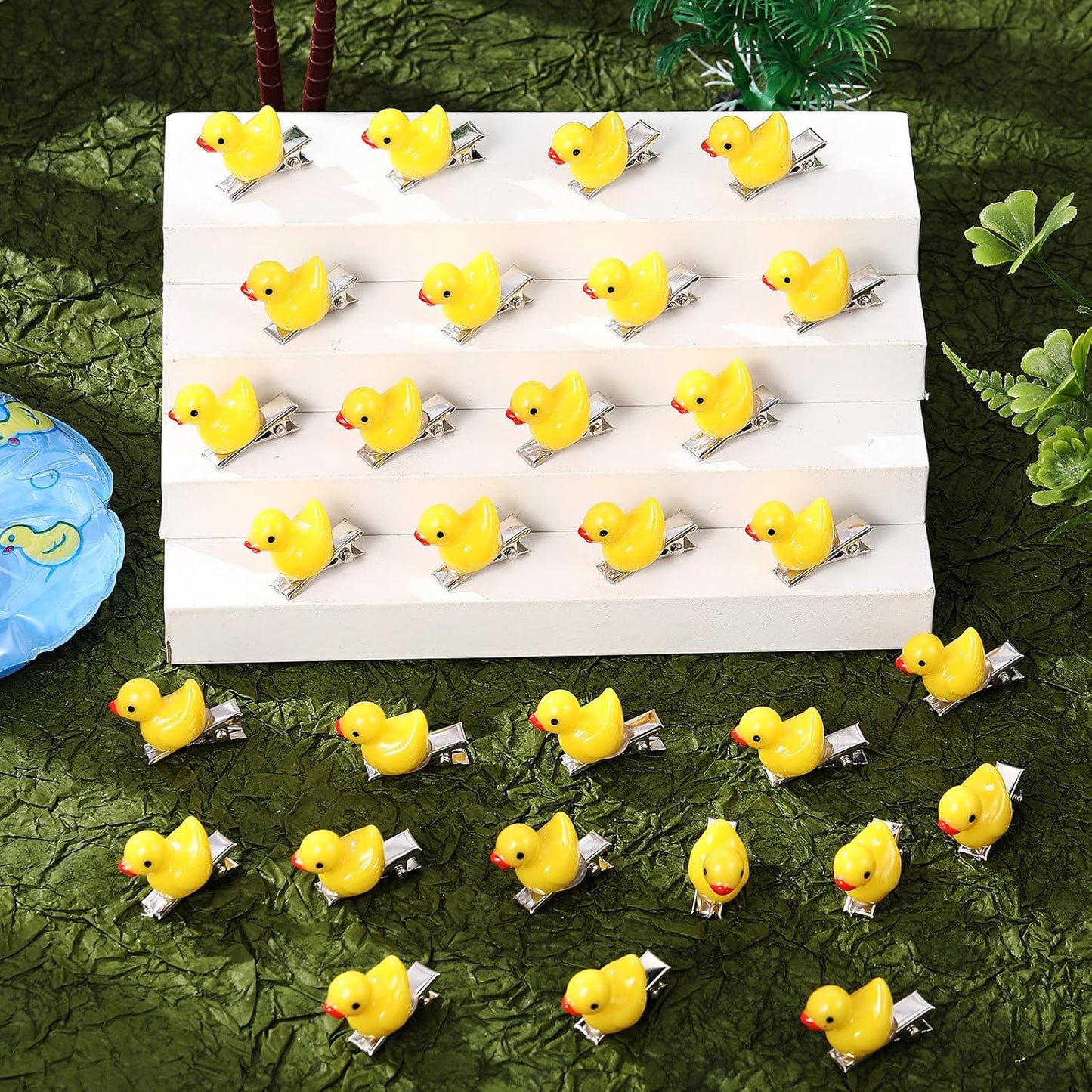 30 Pcs Mini Resin Hair Clips Cute Hairpin for Adult Rave Hair Clips for Women Adult Easter Music Festival Holiday Party Decor(Yellow,Duck)