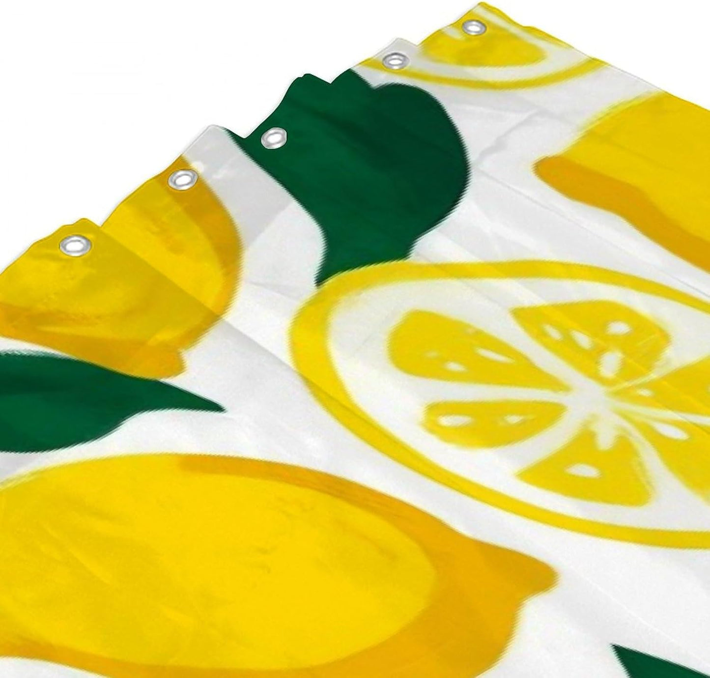 Lightweight Hotel Bathroom Decor Chic Waterproof Shower Curtain Set, 72"x 70" Yellow Lemon