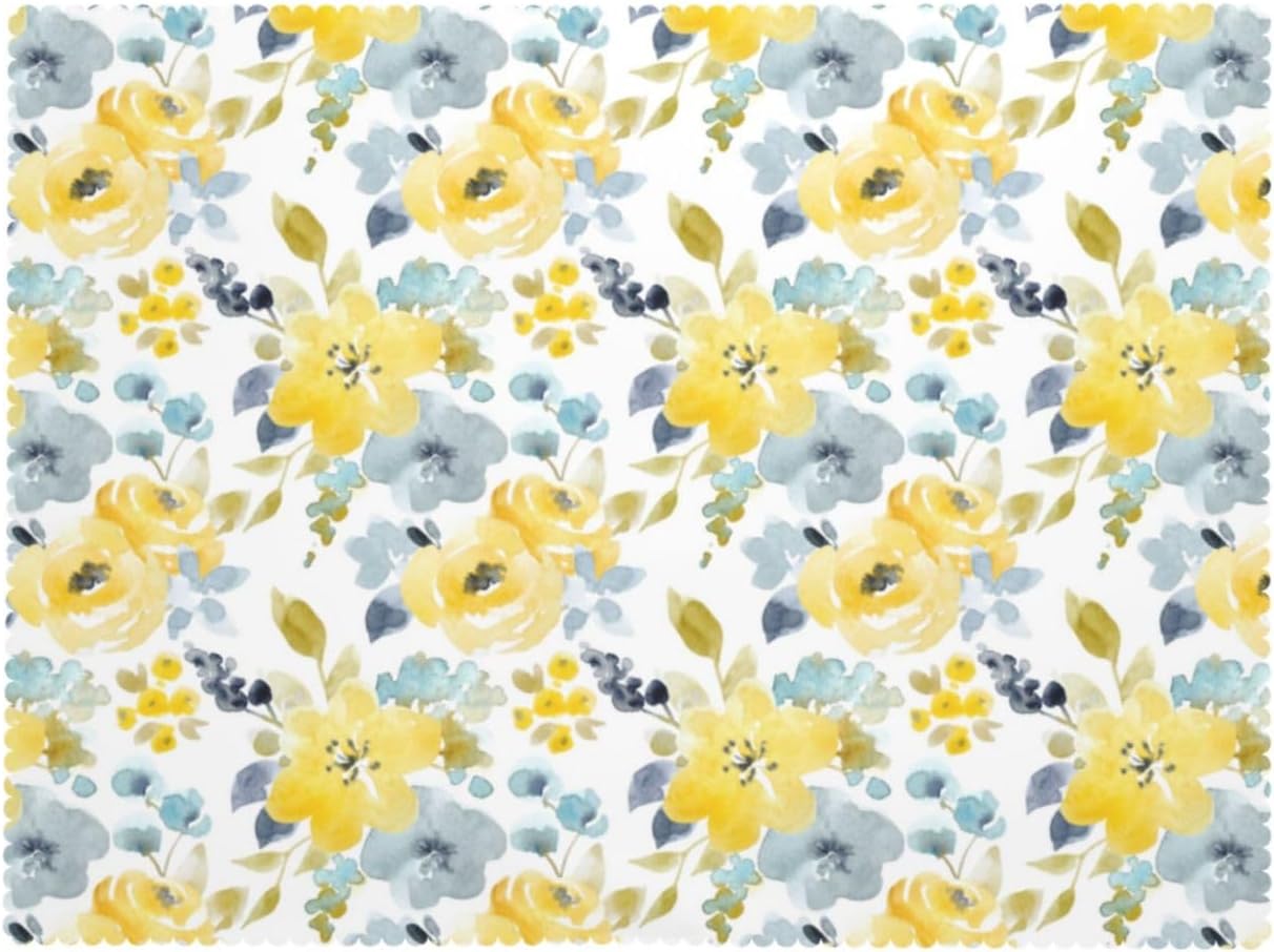 Spring Yellow Floral Tablecloths Flowers Polyester Rectangle Table Cloth Washable Seasonal Tabletop for Kitchen Dinning Party Outdoor Picnic 54 x 72 Inch Tablecloths