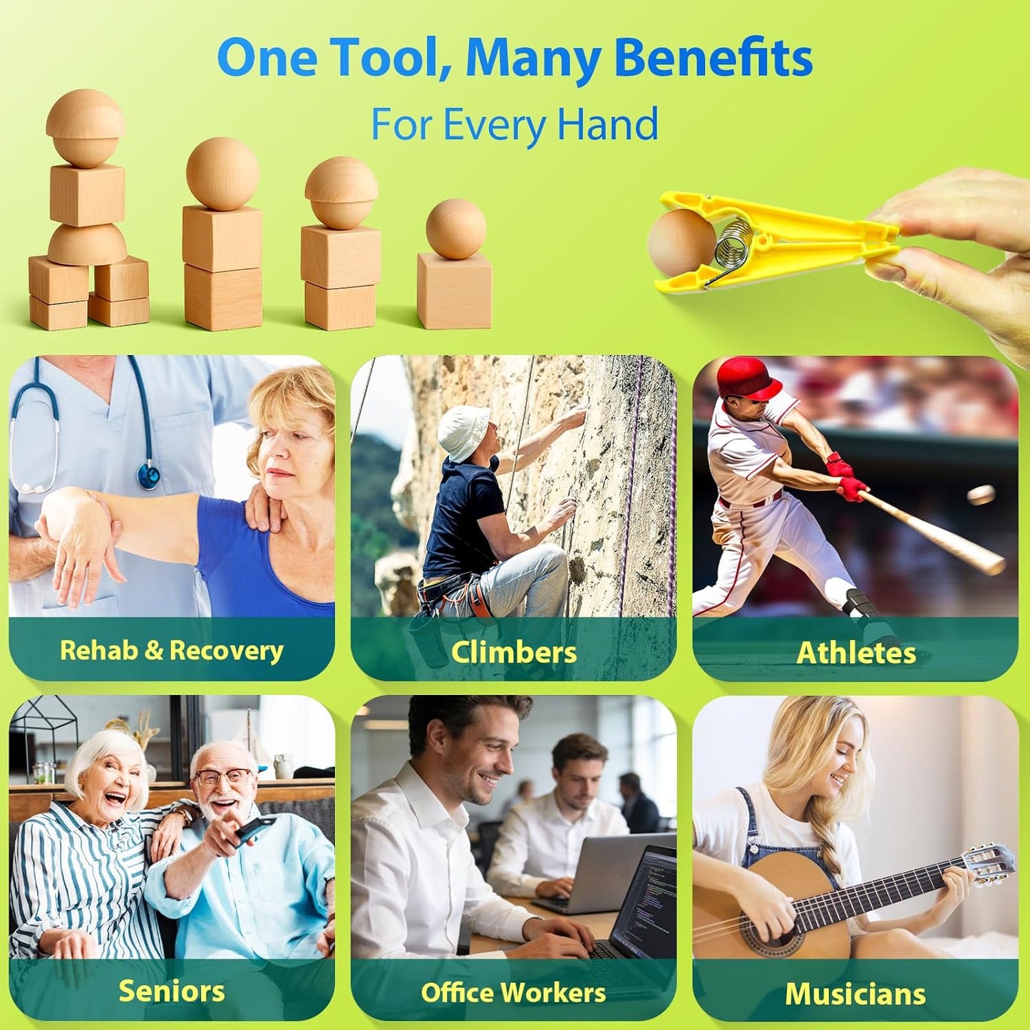Finger Exerciser Set – 5 Resistance Clips for Hand Therapy, Grip Strength & Dexterity – Ideal Finger Strengthener for Rehab, Stroke Recovery, Arthritis, Seniors & Athletes